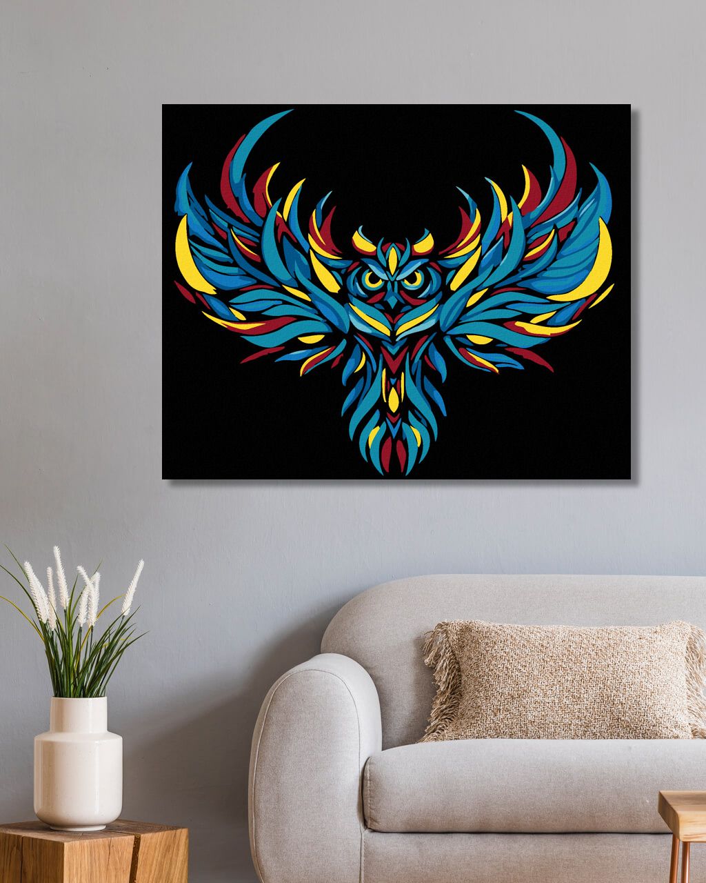 zuty Malování podle čísel - BAREVNÁ LETÍCÍ SOVA - Rozměr: 40x50 cm, Rámování: Varianta: bez rámu a bez vypnutí plátna - obrázek 10