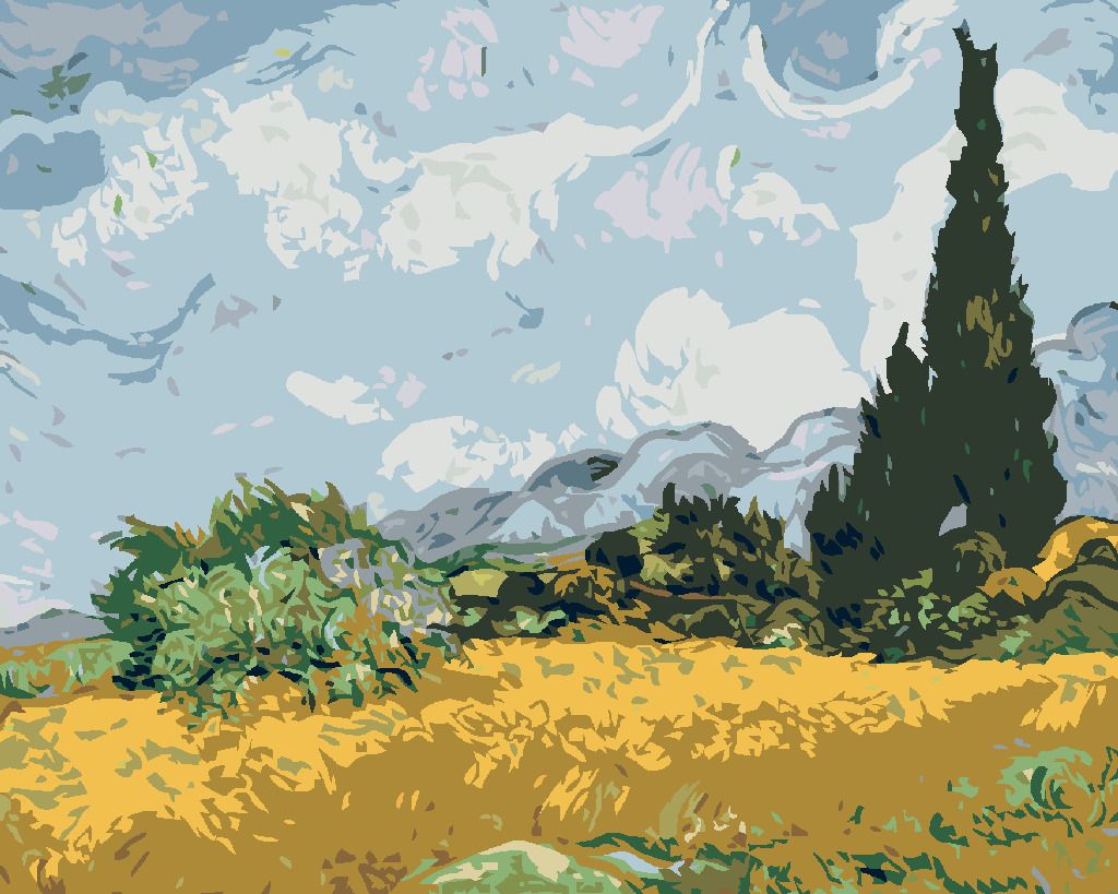 zuty Malování podle čísel - STROMY NA LOUCE - Rozměr: 40x50 cm, Rámování: Varianta: bez rámu a bez vypnutí plátna - obrázek 7