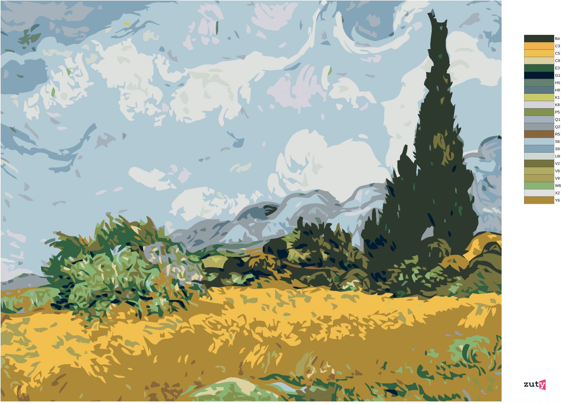 zuty Malování podle čísel - STROMY NA LOUCE - Rozměr: 40x50 cm, Rámování: Varianta: bez rámu a bez vypnutí plátna - obrázek 10
