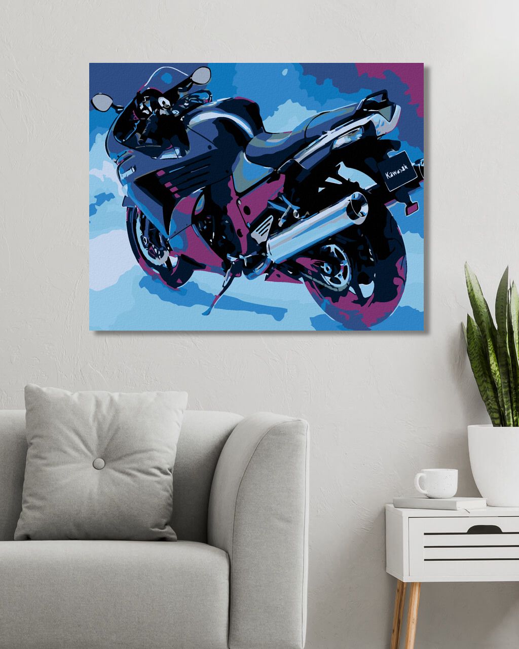 zuty Malování podle čísel - KAWASAKI - Rozměr: 40x50 cm, Rámování: Varianta: vypnuté plátno na rám - obrázek 8