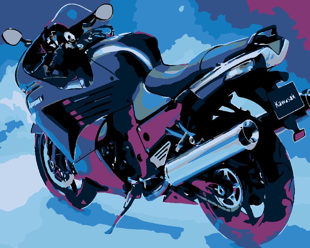 zuty Malování podle čísel - KAWASAKI - Rozměr: 40x50 cm, Rámování: Varianta: vypnuté plátno na rám - obrázek 9