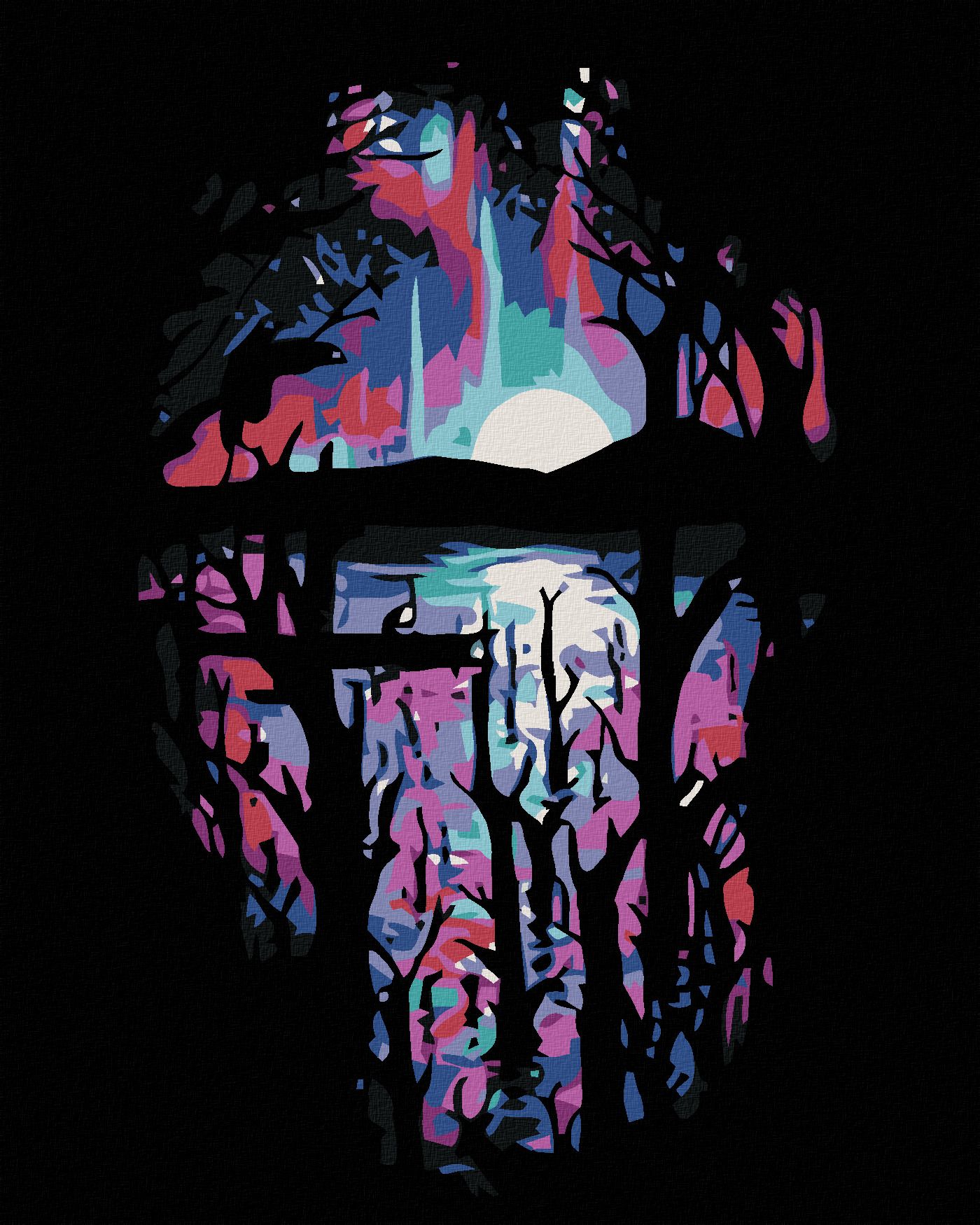 zuty Malování podle čísel - TEMNÁ NOC U JEZERA - Rozměr: 40x50 cm, Rámování: Varianta: bez rámu a bez vypnutí plátna - obrázek 1