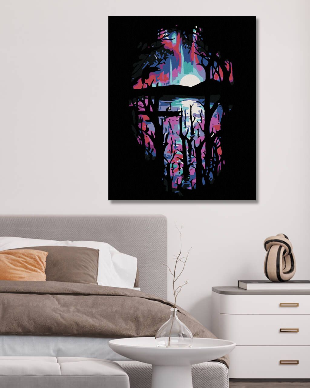 zuty Malování podle čísel - TEMNÁ NOC U JEZERA - Rozměr: 40x50 cm, Rámování: Varianta: vypnuté plátno na rám - obrázek 7