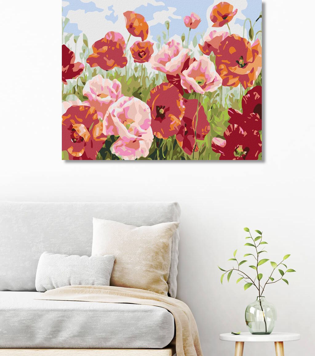 zuty Malování podle čísel - VLČÍ MÁKY V MNOHA ODSTÍNECH - Rozměr: 40x50 cm, Rámování: Varianta: vypnuté plátno na rám - obrázek 4