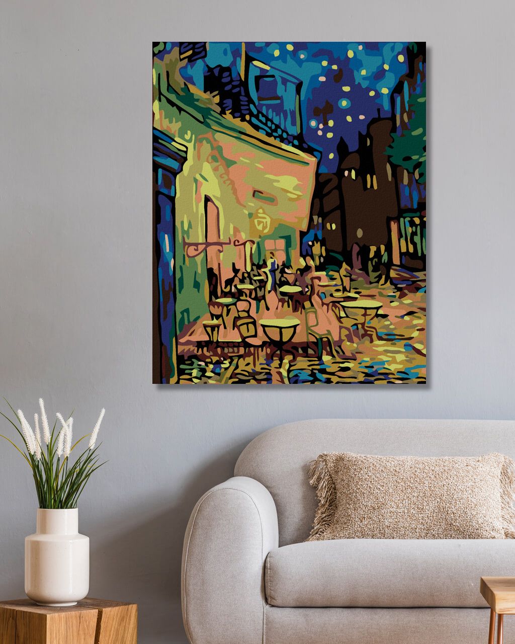 zuty Malování podle čísel - NOČNÍ KAVÁRNA (VAN GOGH) - Rozměr: 40x50 cm, Rámování: Varianta: bez rámu a bez vypnutí plátna - obrázek 3