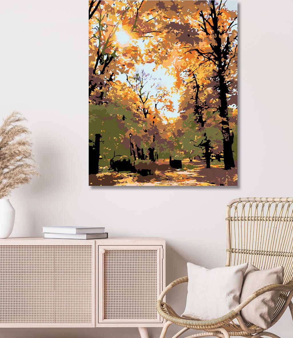 zuty Malování podle čísel - PODZIMNÍ STROMY - Rozměr: 40x50 cm, Rámování: Varianta: vypnuté plátno na rám - obrázek 6