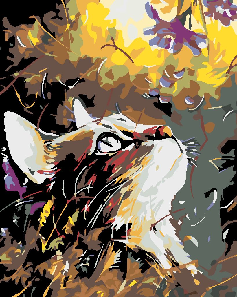 zuty Malování podle čísel - KOČKA V LUČNÍM KVÍTÍ - Rozměr: 40x50 cm, Rámování: Varianta: bez rámu a bez vypnutí plátna - obrázek 7