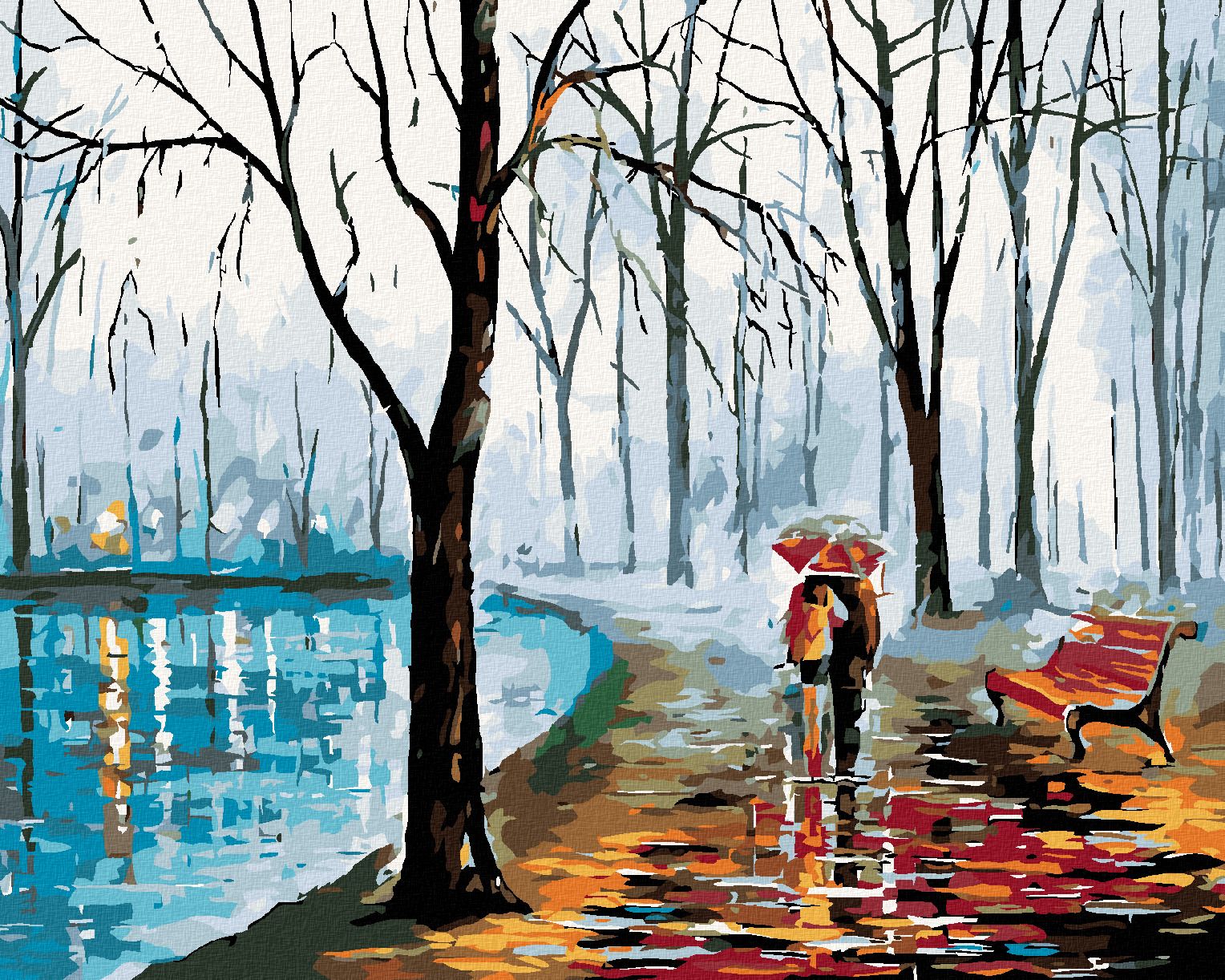 zuty Malování podle čísel - NA PROCHÁZCE U VODY - Rozměr: 40x50 cm, Rámování: Varianta: vypnuté plátno na rám - obrázek 1