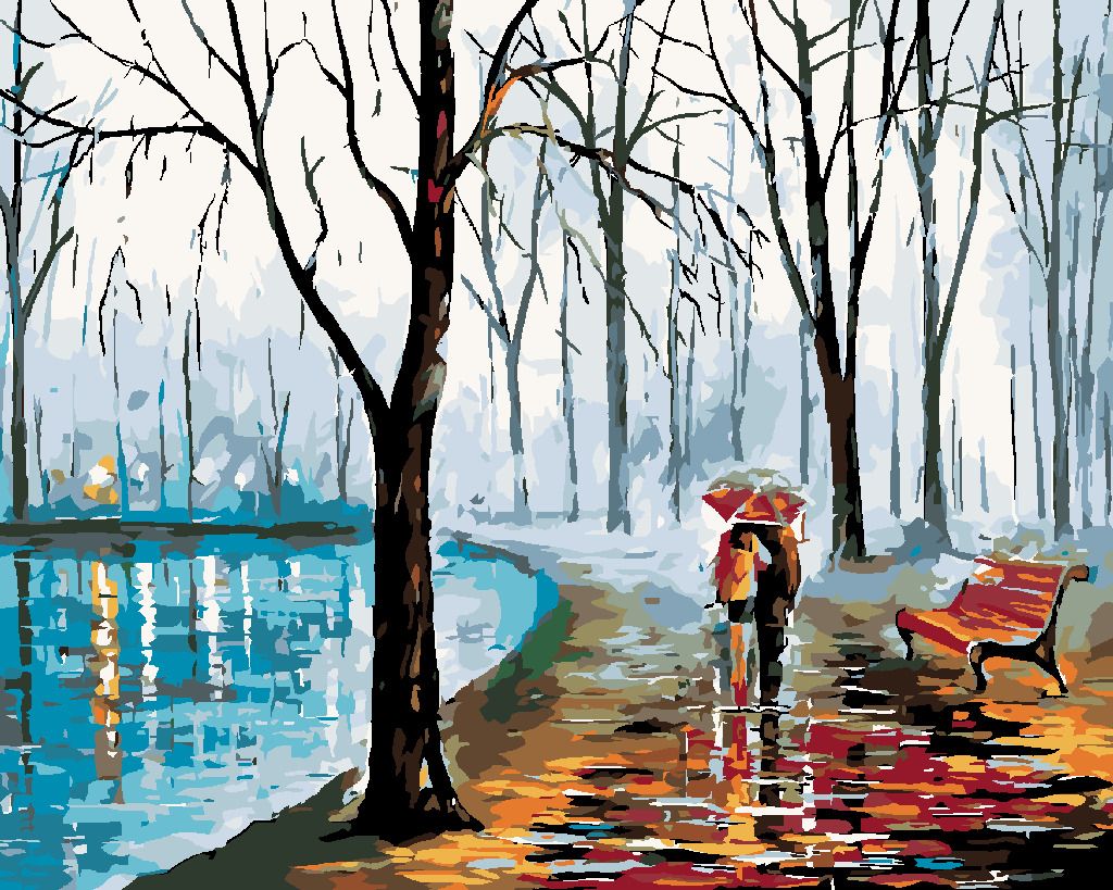 zuty Malování podle čísel - NA PROCHÁZCE U VODY - Rozměr: 40x50 cm, Rámování: Varianta: vypnuté plátno na rám - obrázek 7