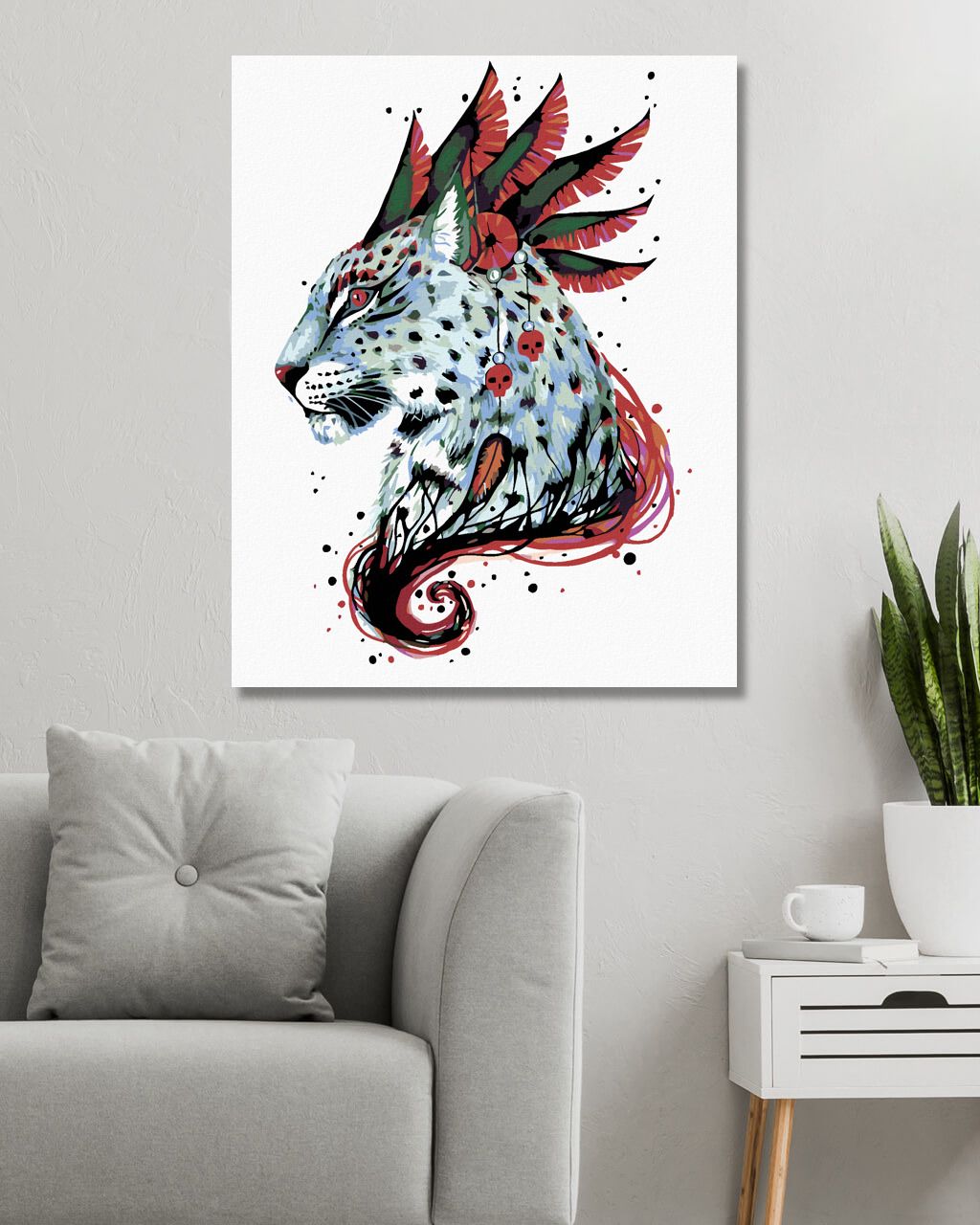 zuty Malování podle čísel - ZDOBENÝ LEOPARD - Rozměr: 40x50 cm, Rámování: Varianta: vypnuté plátno na rám - obrázek 7