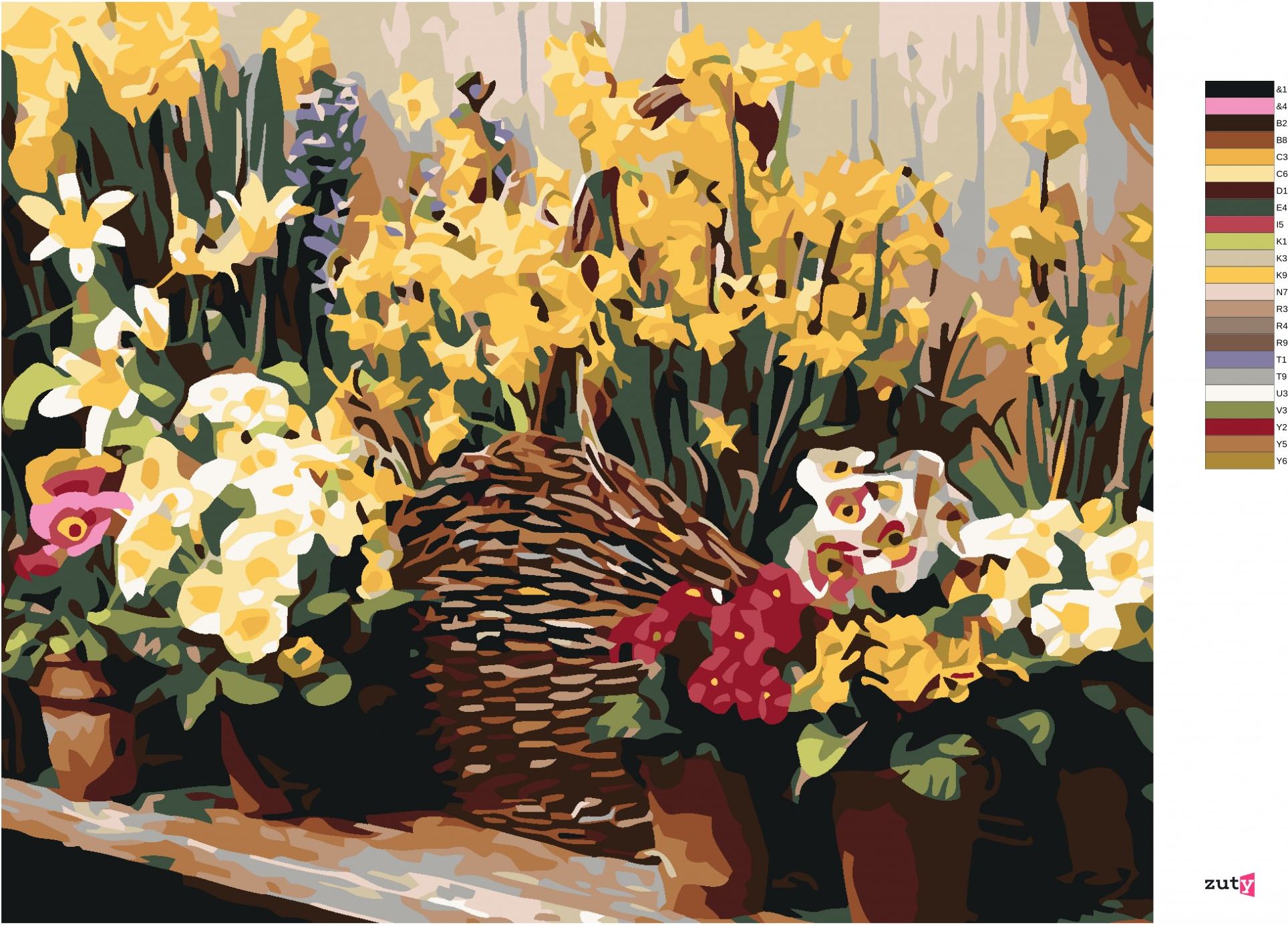 zuty Malování podle čísel - SPOUSTA KVĚTIN - Rozměr: 40x50 cm, Rámování: Varianta: vypnuté plátno na rám - obrázek 4
