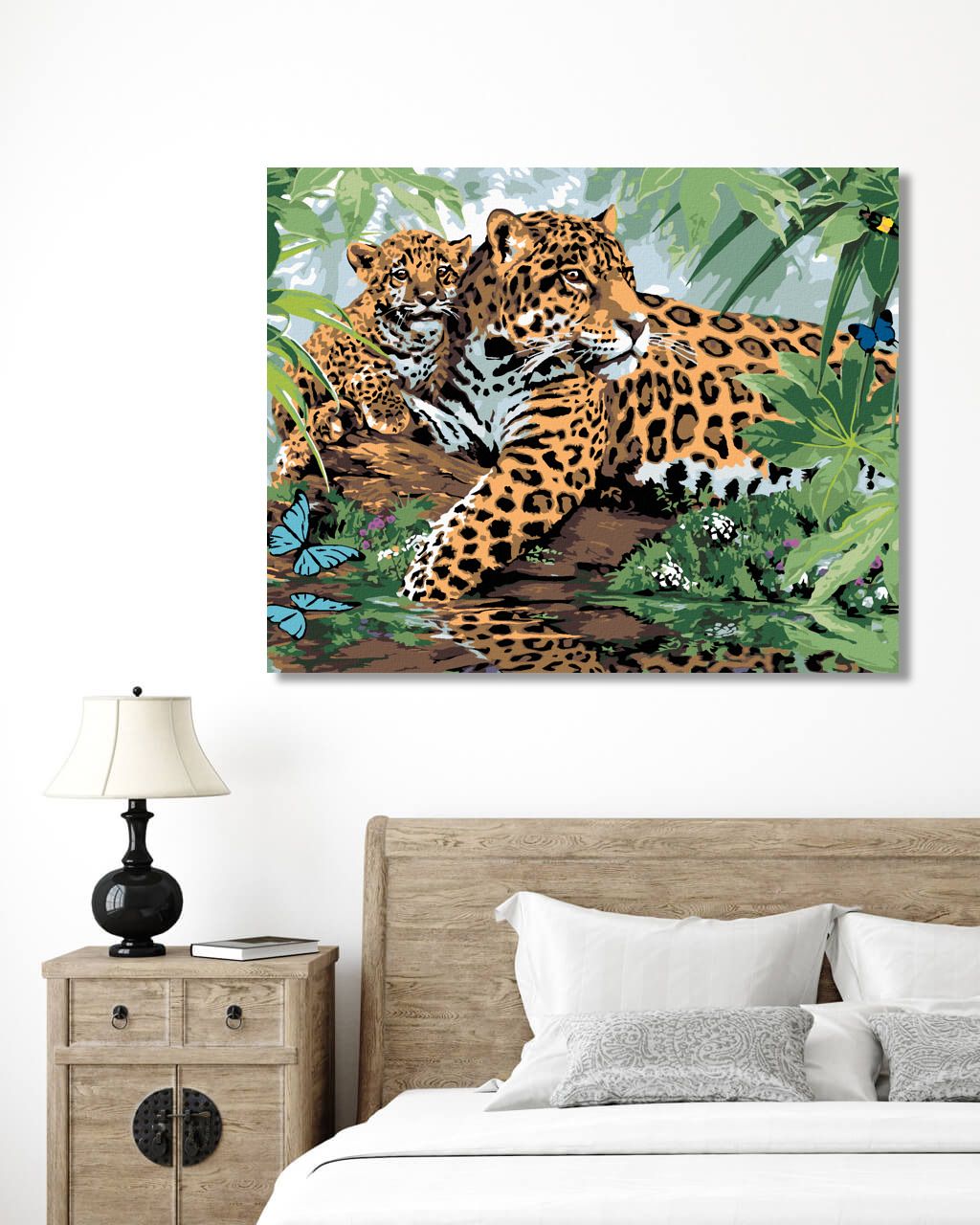 zuty Malování podle čísel - JAGUÁR S MLÁDĚTEM U VODY (HOWARD ROBINSON) - Rozměr: 40x50 cm, Rámování: Varianta: vypnuté plátno na rám - obrázek 9