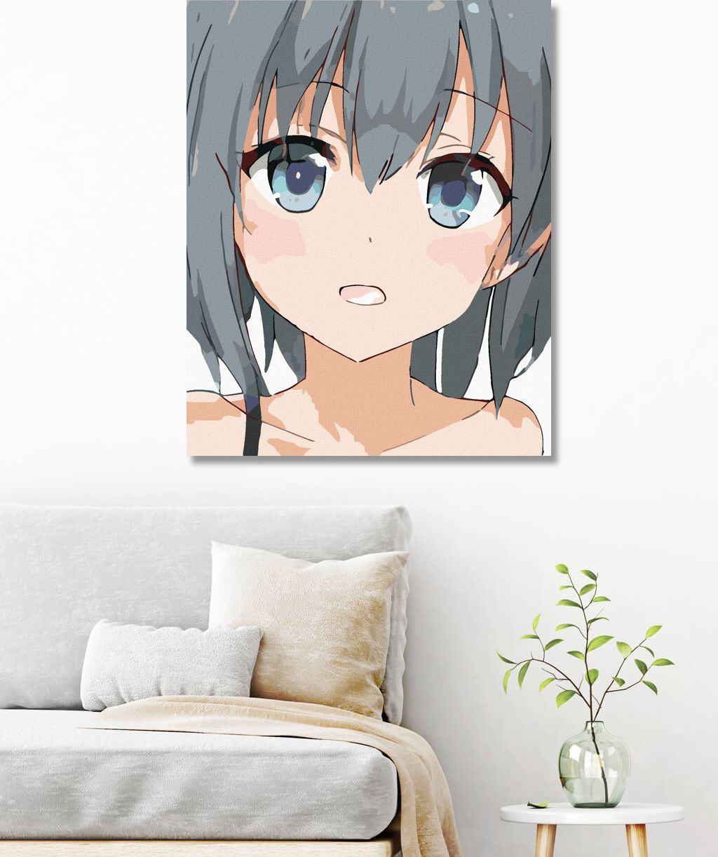 zuty Malování podle čísel - ANIME GIRL PORTRÉT - Rozměr: 40x50 cm, Rámování: Varianta: bez rámu a bez vypnutí plátna - obrázek 3