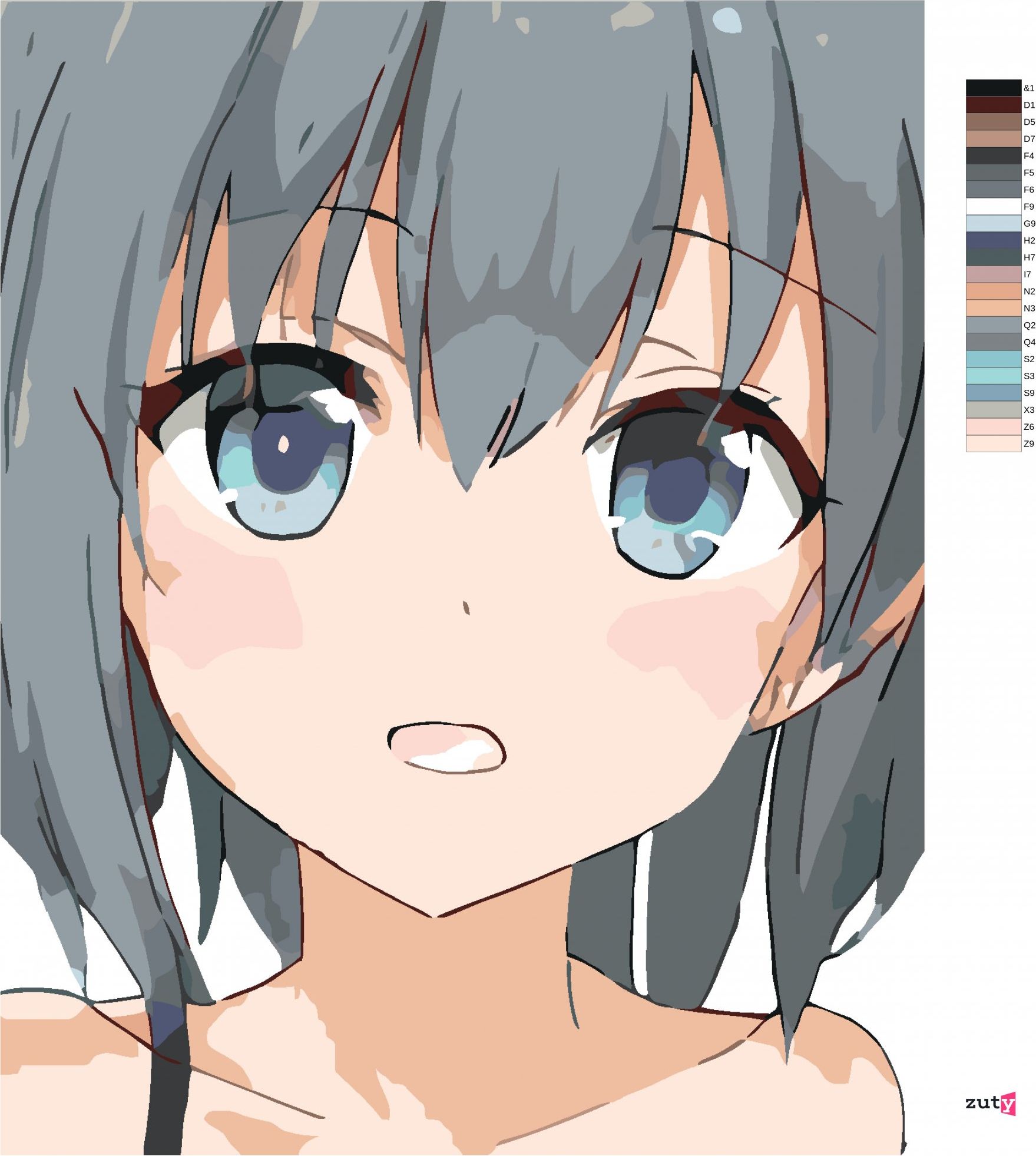 zuty Malování podle čísel - ANIME GIRL PORTRÉT - Rozměr: 40x50 cm, Rámování: Varianta: vypnuté plátno na rám - obrázek 6