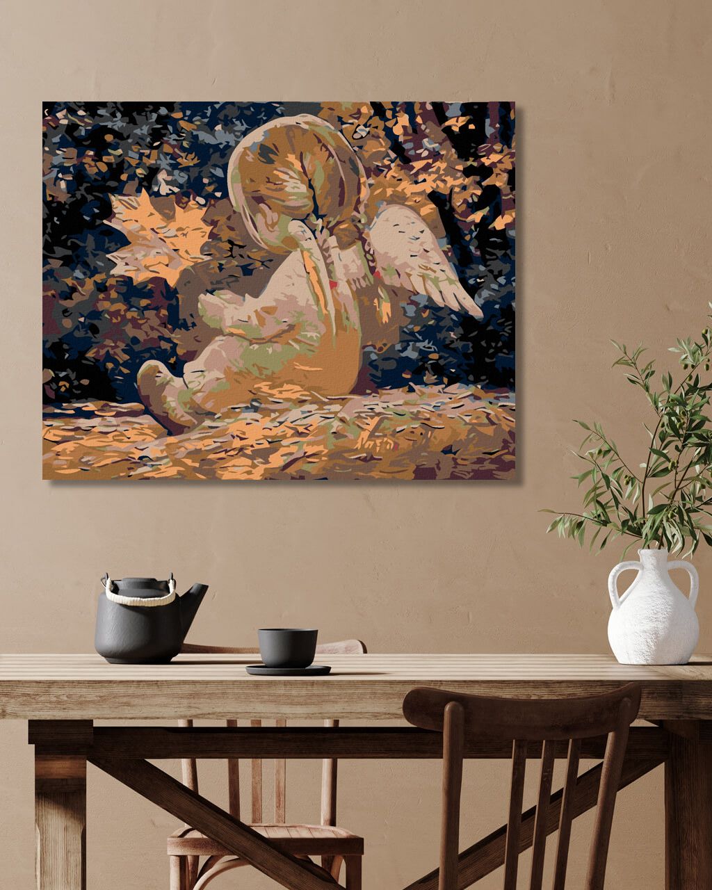 zuty Malování podle čísel - ANDÍLEK S CULÍKY A JAVOROVÝM LÍSTKEM - Rozměr: 40x50 cm, Rámování: Varianta: vypnuté plátno na rám - obrázek 10