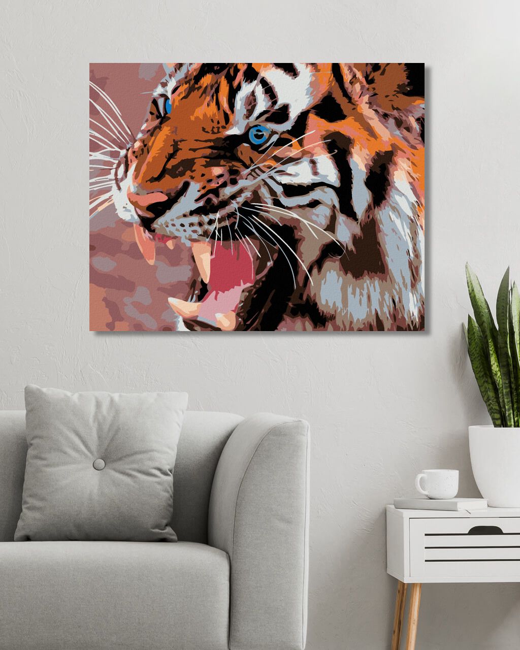 zuty Malování podle čísel - MODRÉ TYGŘÍ OČI - Rozměr: 40x50 cm, Rámování: Varianta: bez rámu a bez vypnutí plátna - obrázek 2