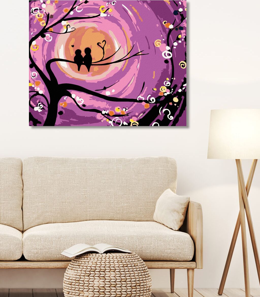 zuty Malování podle čísel - PTAČÍ ROMANCE - Rozměr: 40x50 cm, Rámování: Varianta: bez rámu a bez vypnutí plátna - obrázek 3