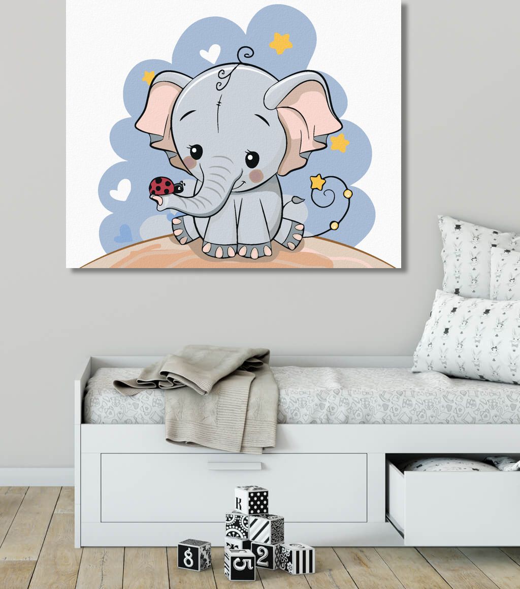 zuty Malování podle čísel - SLON S BERUŠKOU - Rozměr: 40x50 cm, Rámování: Varianta: vypnuté plátno na rám - obrázek 10
