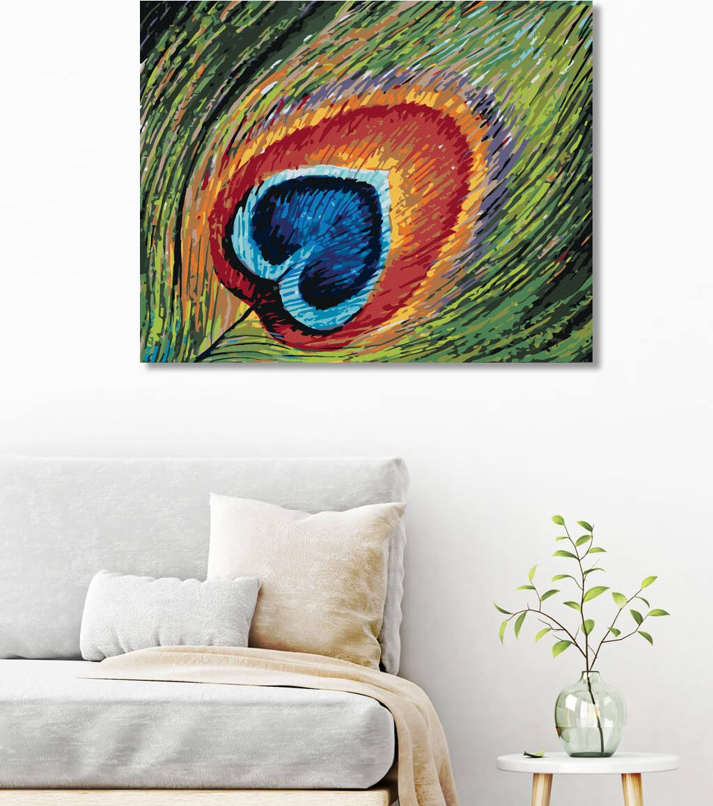 zuty Malování podle čísel - PAVÍ PERO - Rozměr: 40x50 cm, Rámování: Varianta: vypnuté plátno na rám - obrázek 10