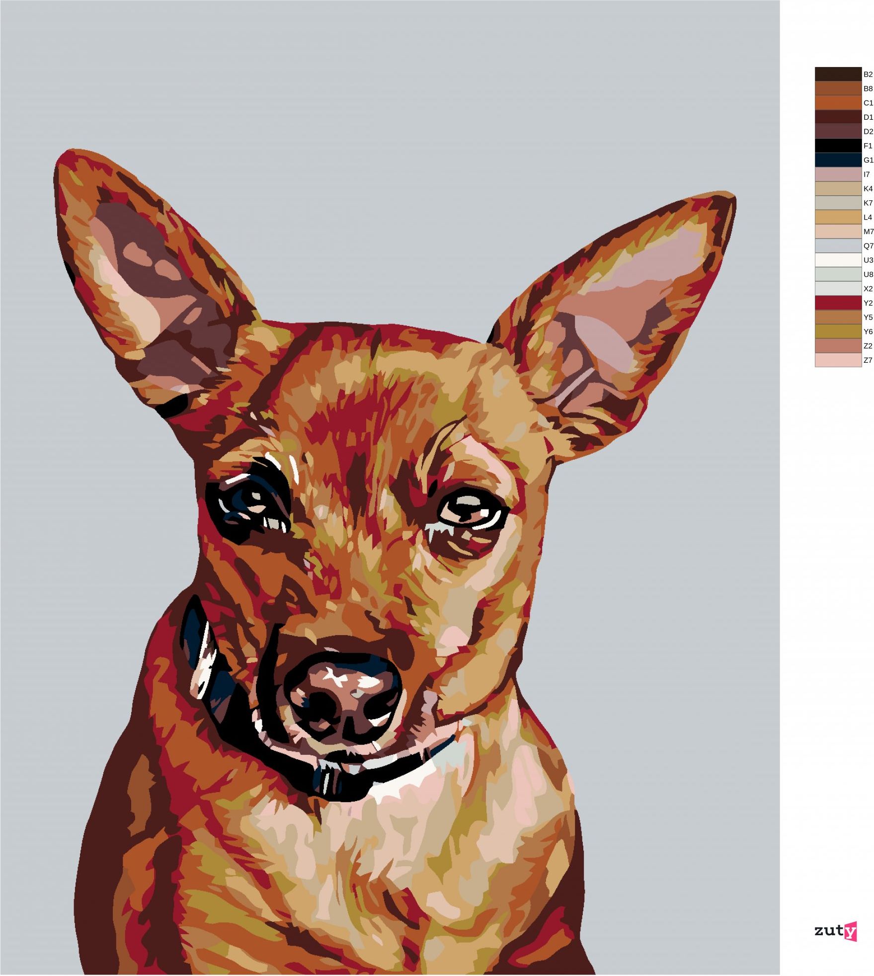 zuty Malování podle čísel - TRPASLIČÍ PINČ - Rozměr: 40x50 cm, Rámování: Varianta: vypnuté plátno na rám - obrázek 2