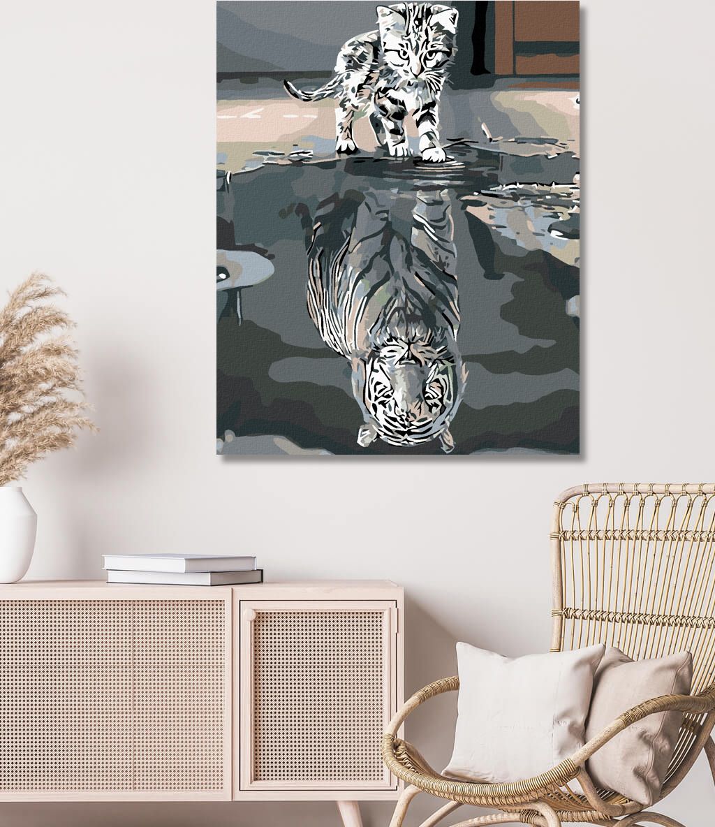 zuty Malování podle čísel - KOTĚ NEBO TYGR - Rozměr: 40x50 cm, Rámování: Varianta: bez rámu a bez vypnutí plátna - obrázek 5