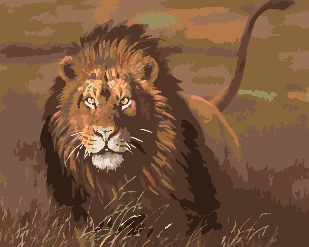 zuty Malování podle čísel - LEV V SAVANĚ - Rozměr: 40x50 cm, Rámování: Varianta: bez rámu a bez vypnutí plátna - obrázek 8