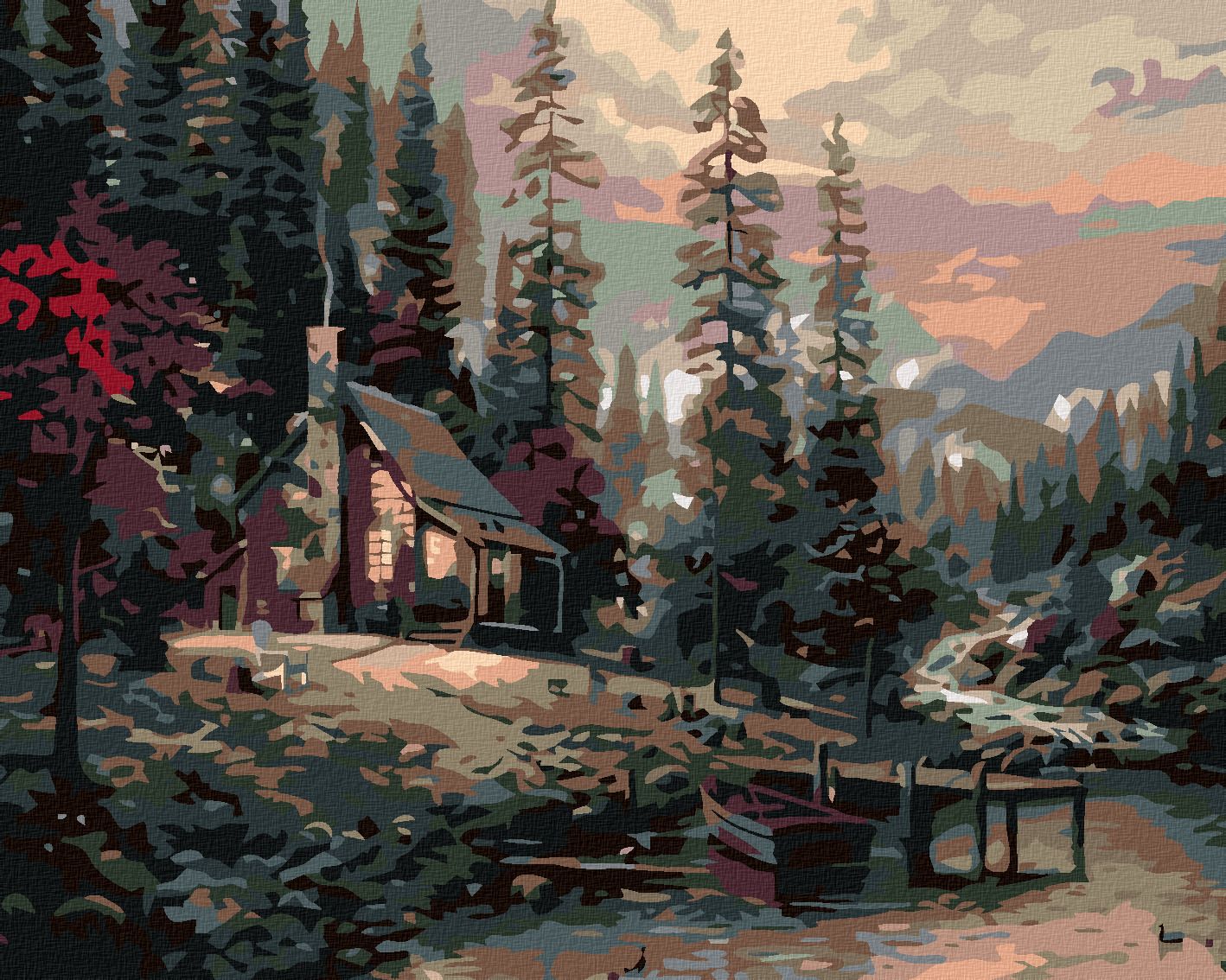 zuty Malování podle čísel - SRUB - Rozměr: 40x50 cm, Rámování: Varianta: bez rámu a bez vypnutí plátna - obrázek 1