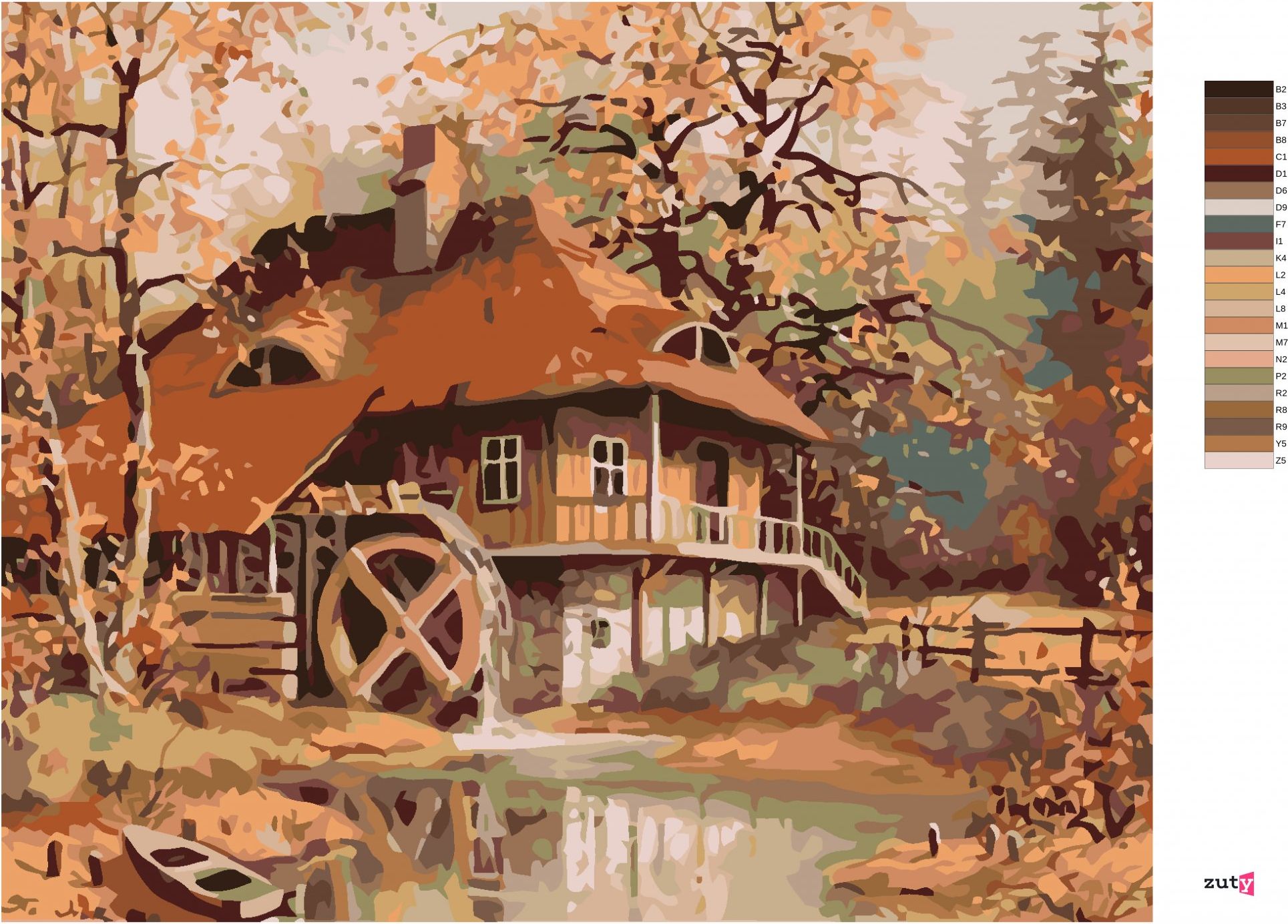 zuty Malování podle čísel - STARÝ MLÝN - Rozměr: 40x50 cm, Rámování: Varianta: bez rámu a bez vypnutí plátna - obrázek 9