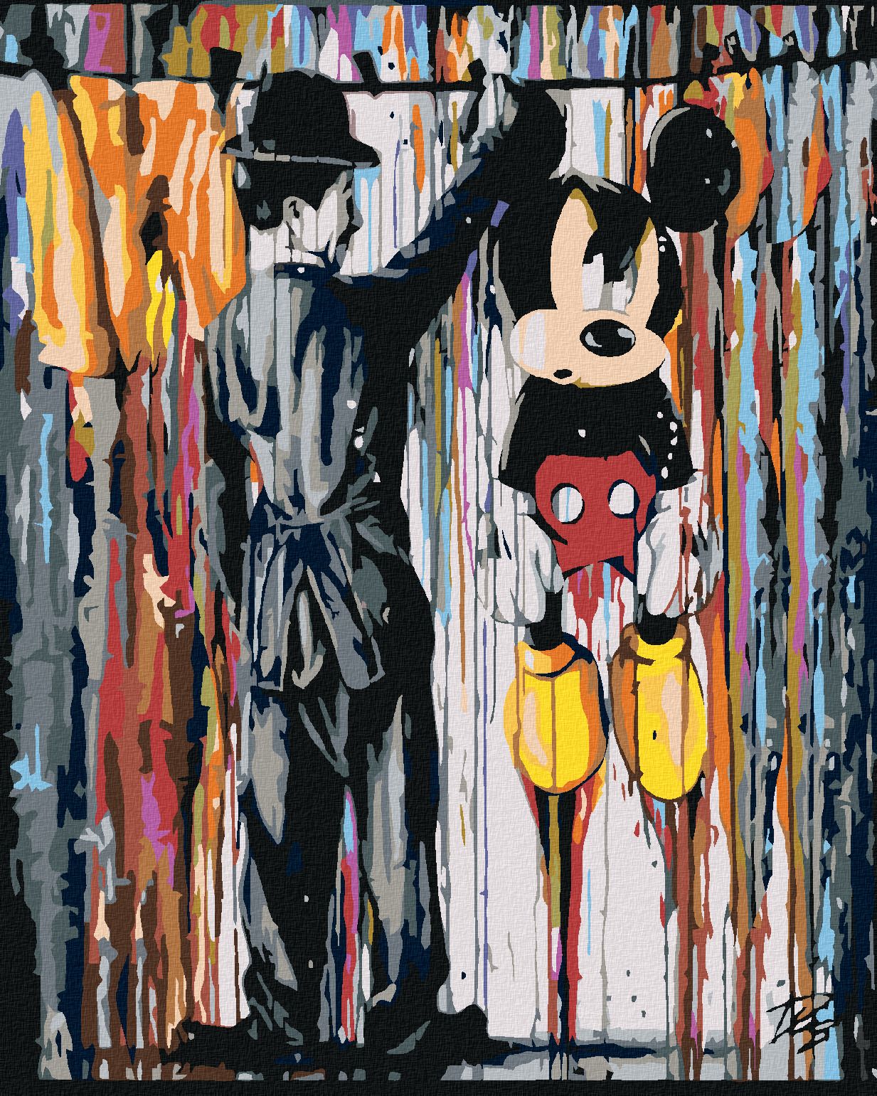 zuty Malování podle čísel - MICKEY MOUSE - Rozměr: 40x50 cm, Rámování: Varianta: vypnuté plátno na rám - obrázek 1