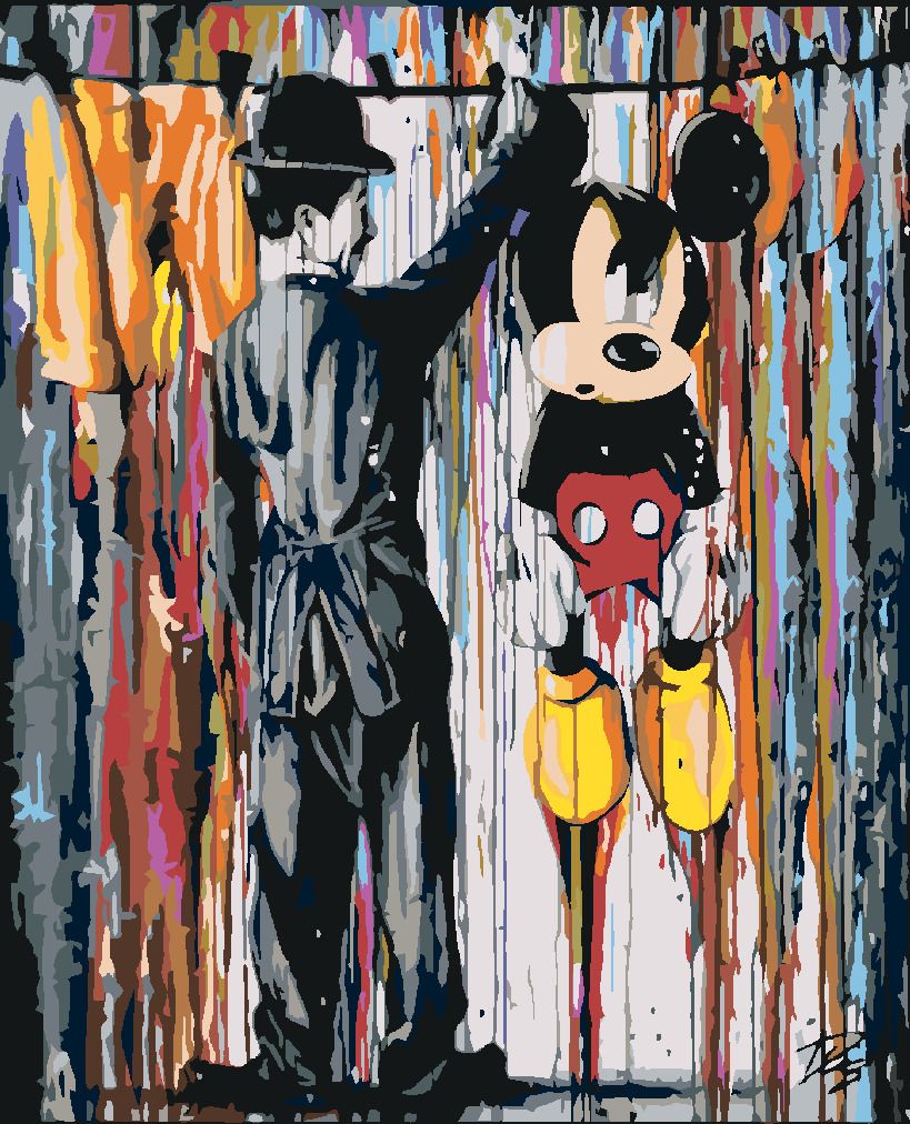 zuty Malování podle čísel - MICKEY MOUSE - Rozměr: 40x50 cm, Rámování: Varianta: vypnuté plátno na rám - obrázek 4