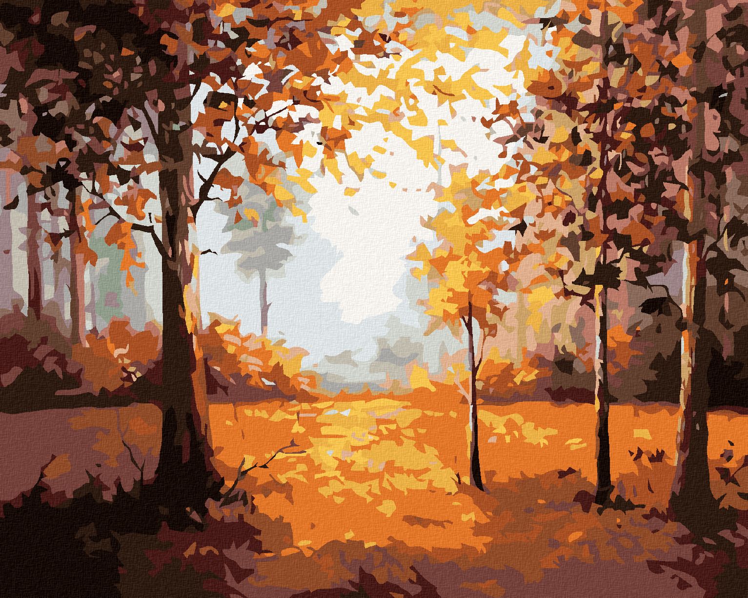 zuty Malování podle čísel - PODZIMNÍ LES - Rozměr: 40x50 cm, Rámování: Varianta: vypnuté plátno na rám - obrázek 1