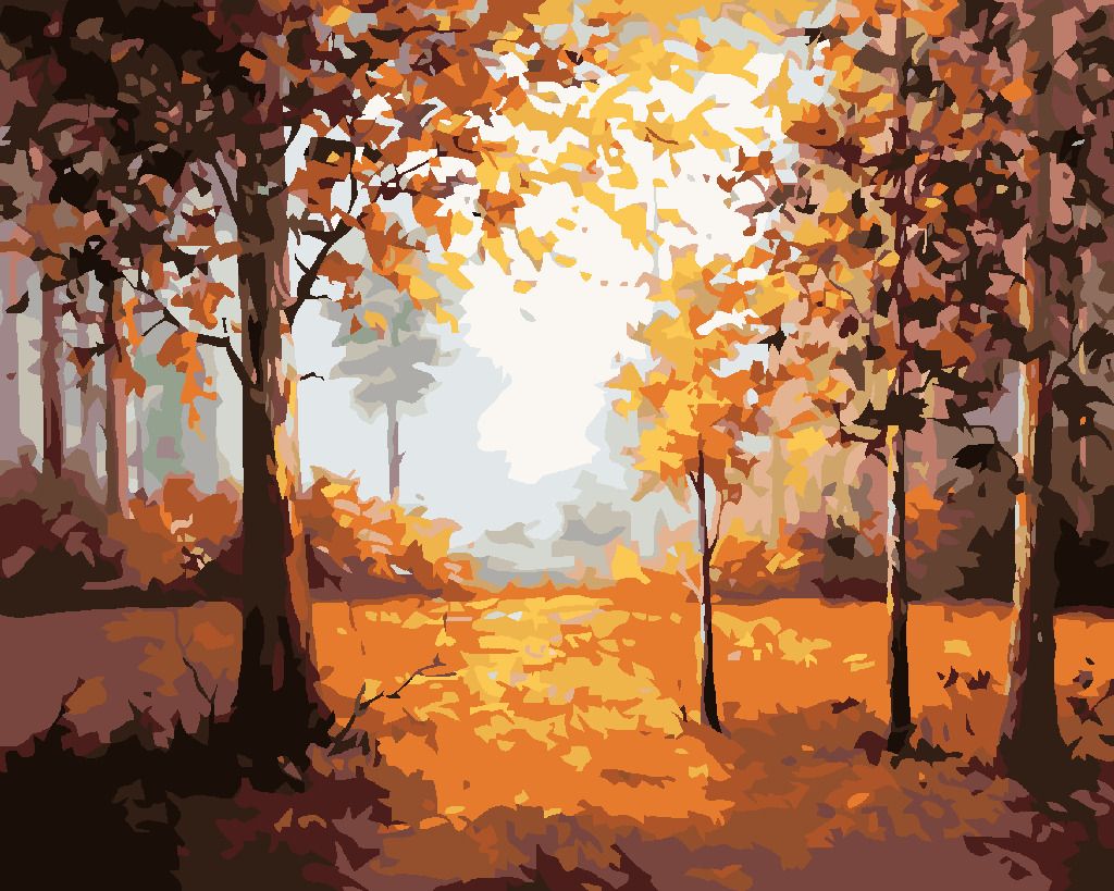 zuty Malování podle čísel - PODZIMNÍ LES - Rozměr: 40x50 cm, Rámování: Varianta: vypnuté plátno na rám - obrázek 8