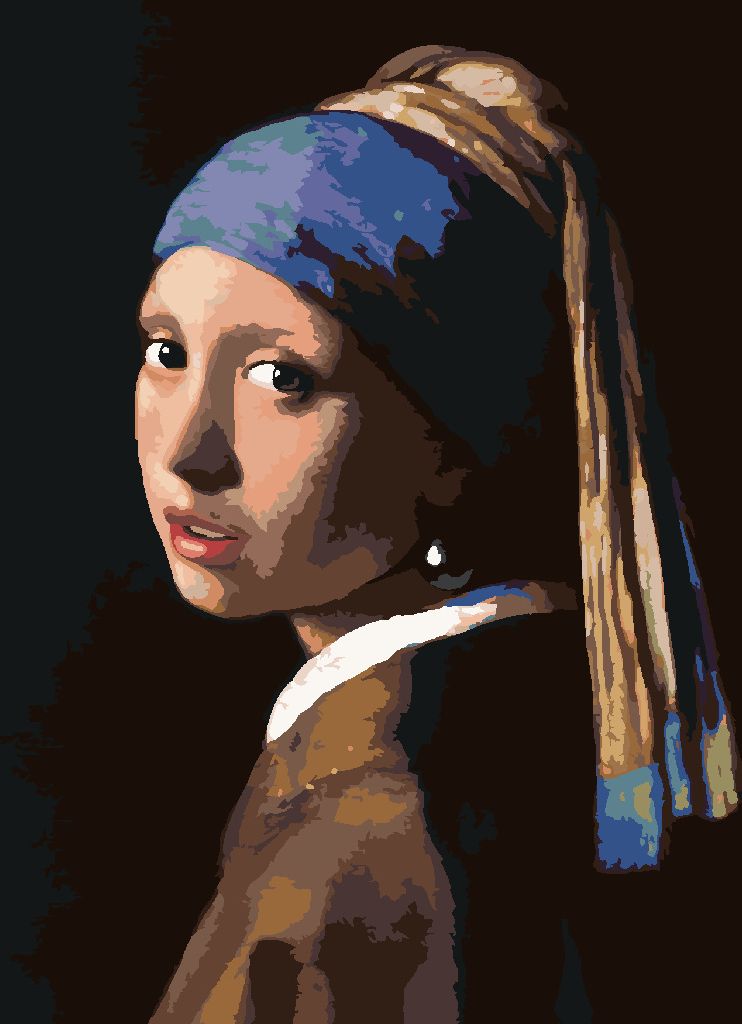 zuty Malování podle čísel - DÍVKA S PERLOU (J. VERMEER) - Rozměr: 40x50 cm, Rámování: Varianta: vypnuté plátno na rám - obrázek 7