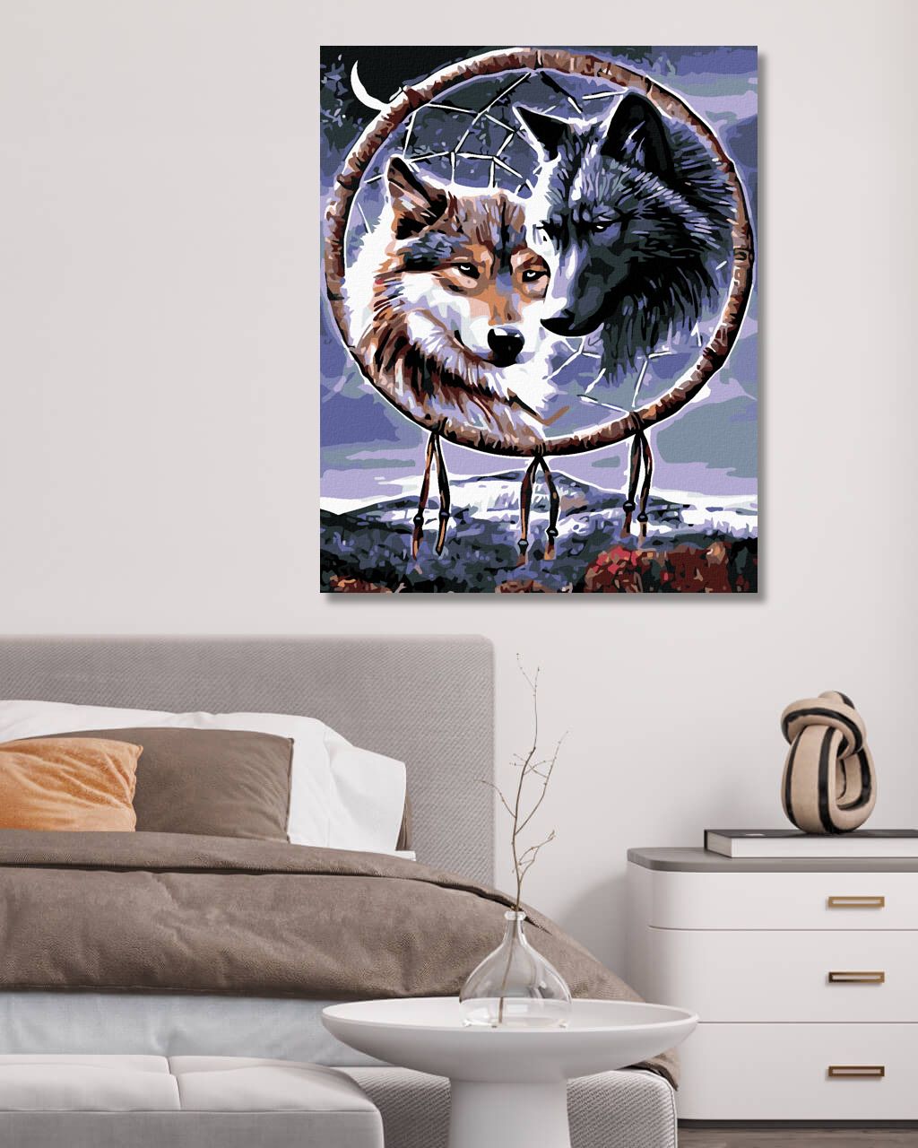 zuty Malování podle čísel - VLCI S TALISMANEM - Rozměr: 40x50 cm, Rámování: Varianta: vypnuté plátno na rám - obrázek 5