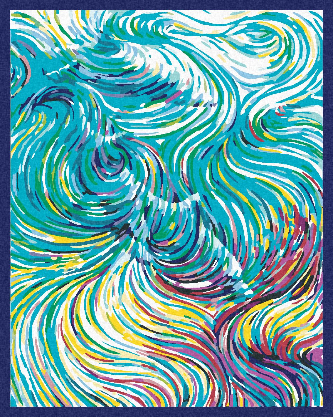 zuty Malování podle čísel - VLNY - Rozměr: 40x50 cm, Rámování: Varianta: vypnuté plátno na rám - obrázek 1