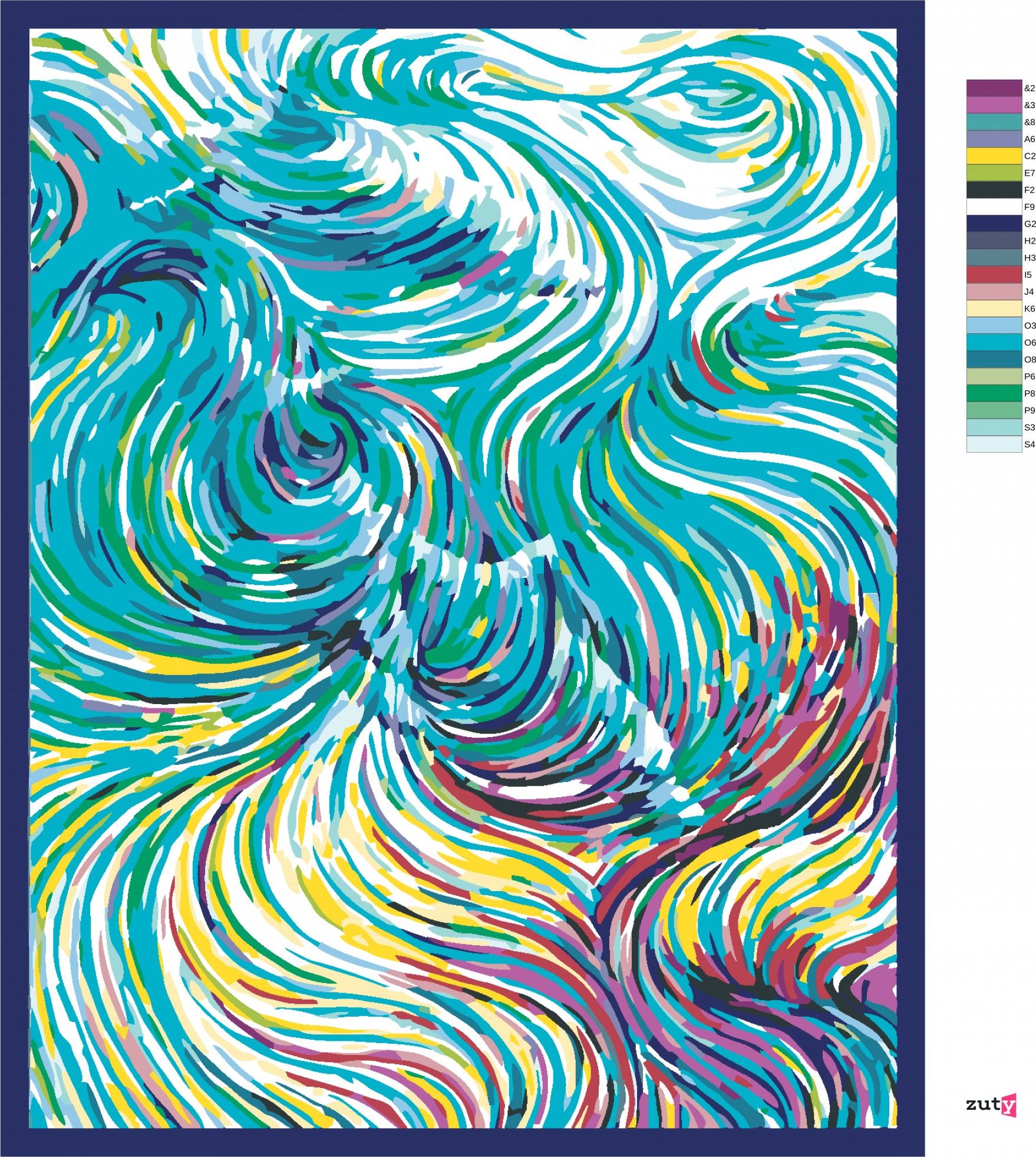 zuty Malování podle čísel - VLNY - Rozměr: 40x50 cm, Rámování: Varianta: vypnuté plátno na rám - obrázek 4