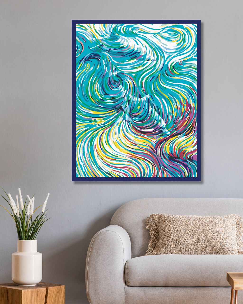 zuty Malování podle čísel - VLNY - Rozměr: 40x50 cm, Rámování: Varianta: vypnuté plátno na rám - obrázek 8