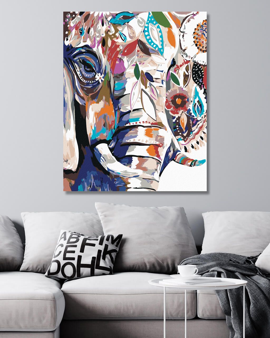 zuty Malování podle čísel - KVĚTINOVÝ SLON - Rozměr: 40x50 cm, Rámování: Varianta: vypnuté plátno na rám - obrázek 9