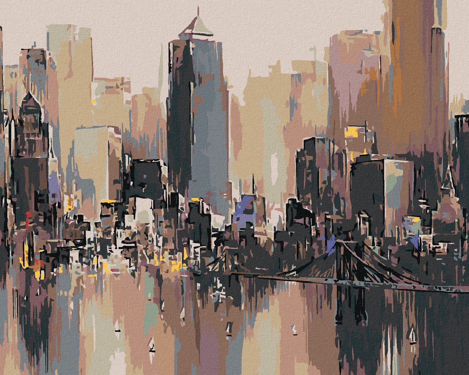 zuty Malování podle čísel - VĚŽÁKY VELKOMĚSTA - Rozměr: 40x50 cm, Rámování: Varianta: vypnuté plátno na rám - obrázek 1