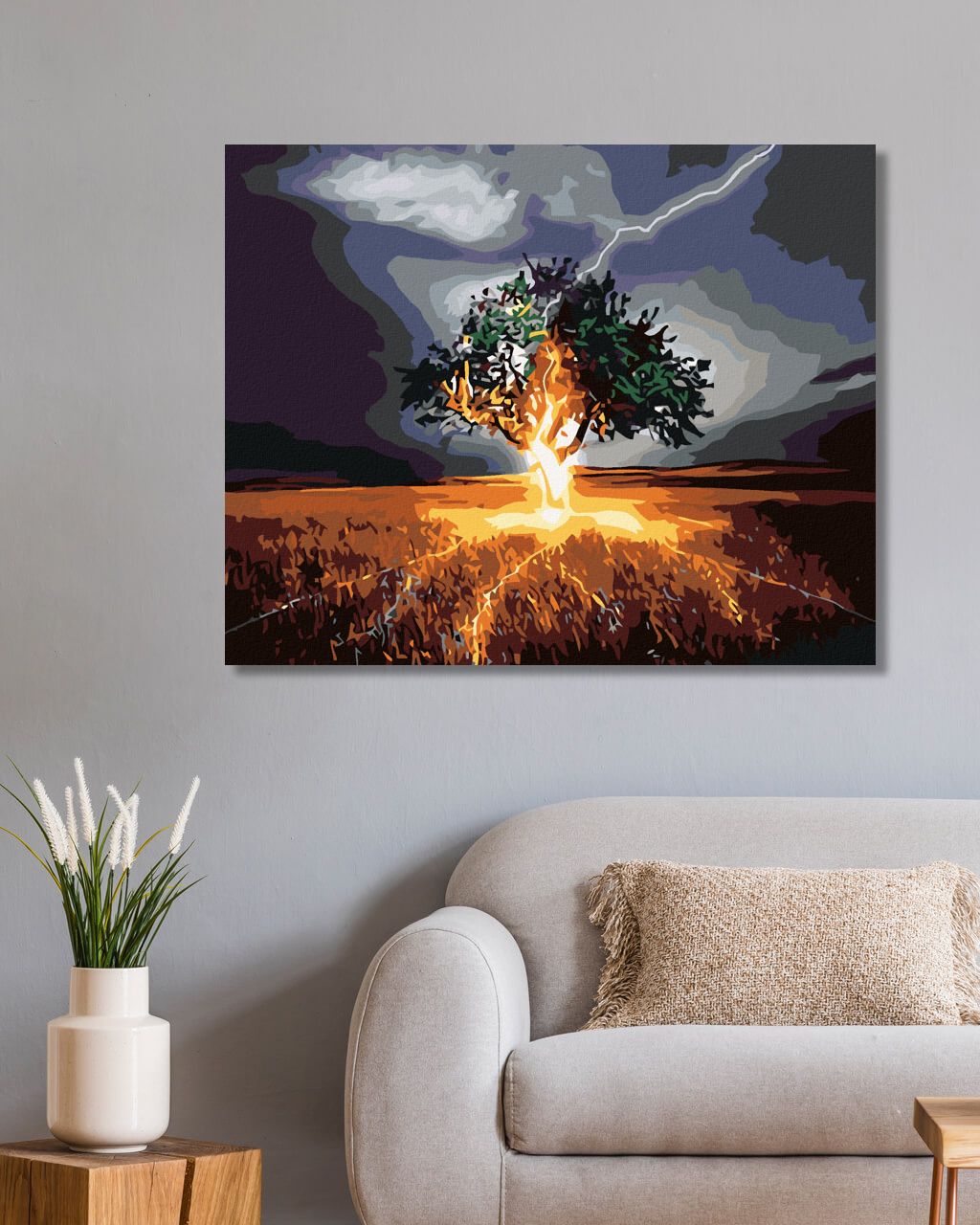 zuty Malování podle čísel - KDYŽ DO STROMU UDEŘÍ BLESK - Rozměr: 40x50 cm, Rámování: Varianta: bez rámu a bez vypnutí plátna - obrázek 9