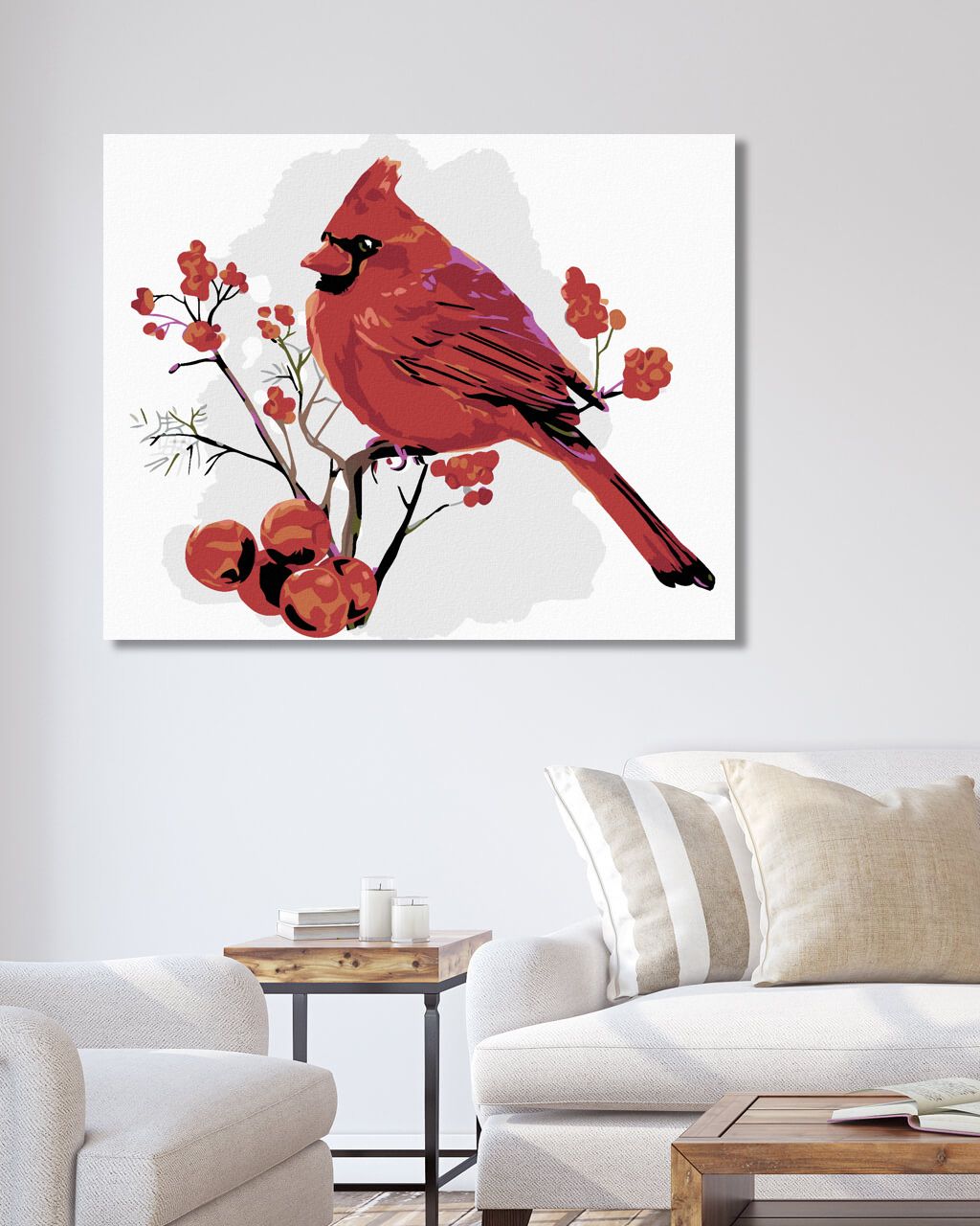 zuty Malování podle čísel - ČERVENÝ PTÁČEK V JAŘABINÁCH - Rozměr: 40x50 cm, Rámování: Varianta: vypnuté plátno na rám - obrázek 10