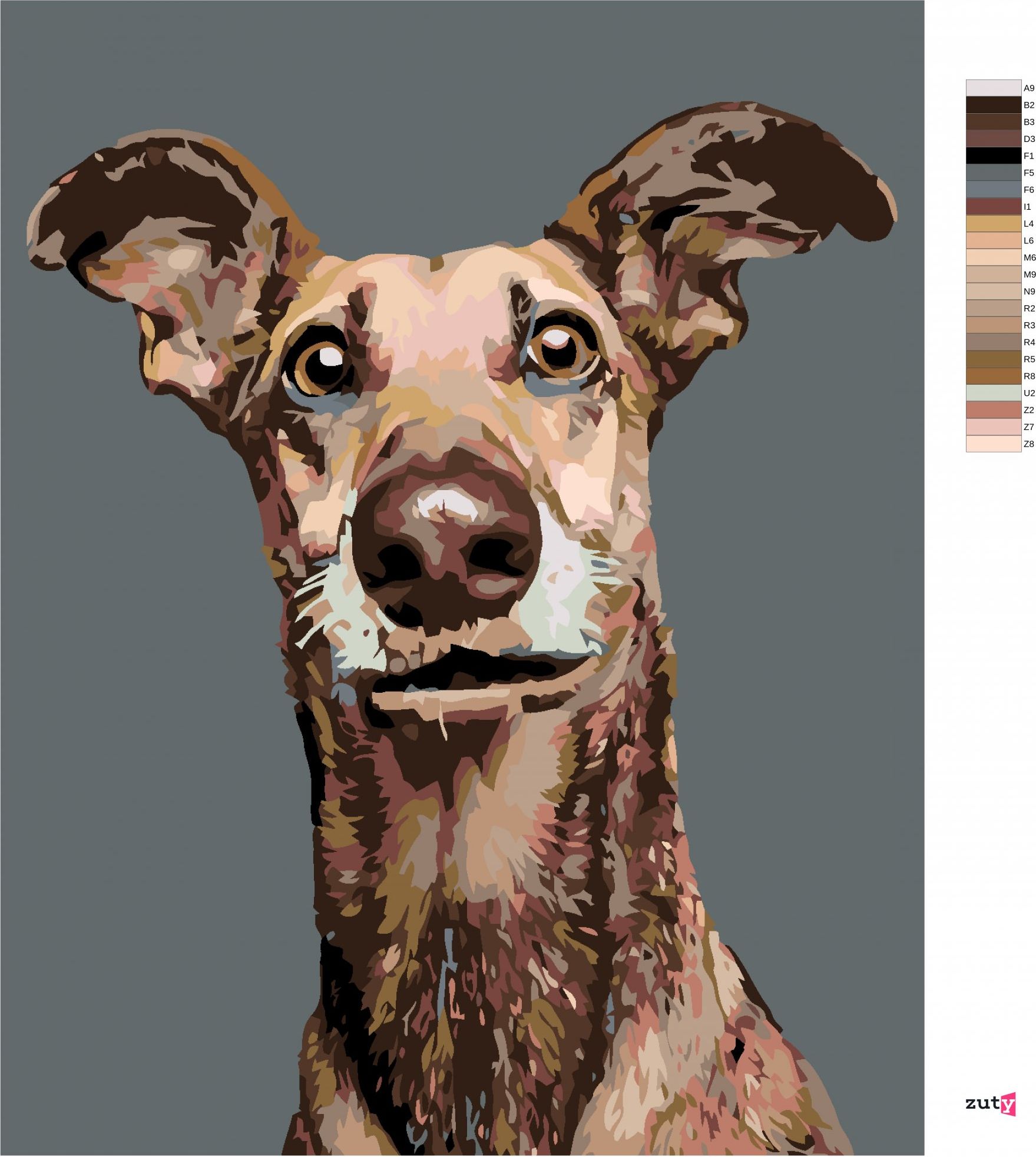 zuty Malování podle čísel - PES S NASTRAŽENÝMA UŠIMA - Rozměr: 40x50 cm, Rámování: Varianta: vypnuté plátno na rám - obrázek 10