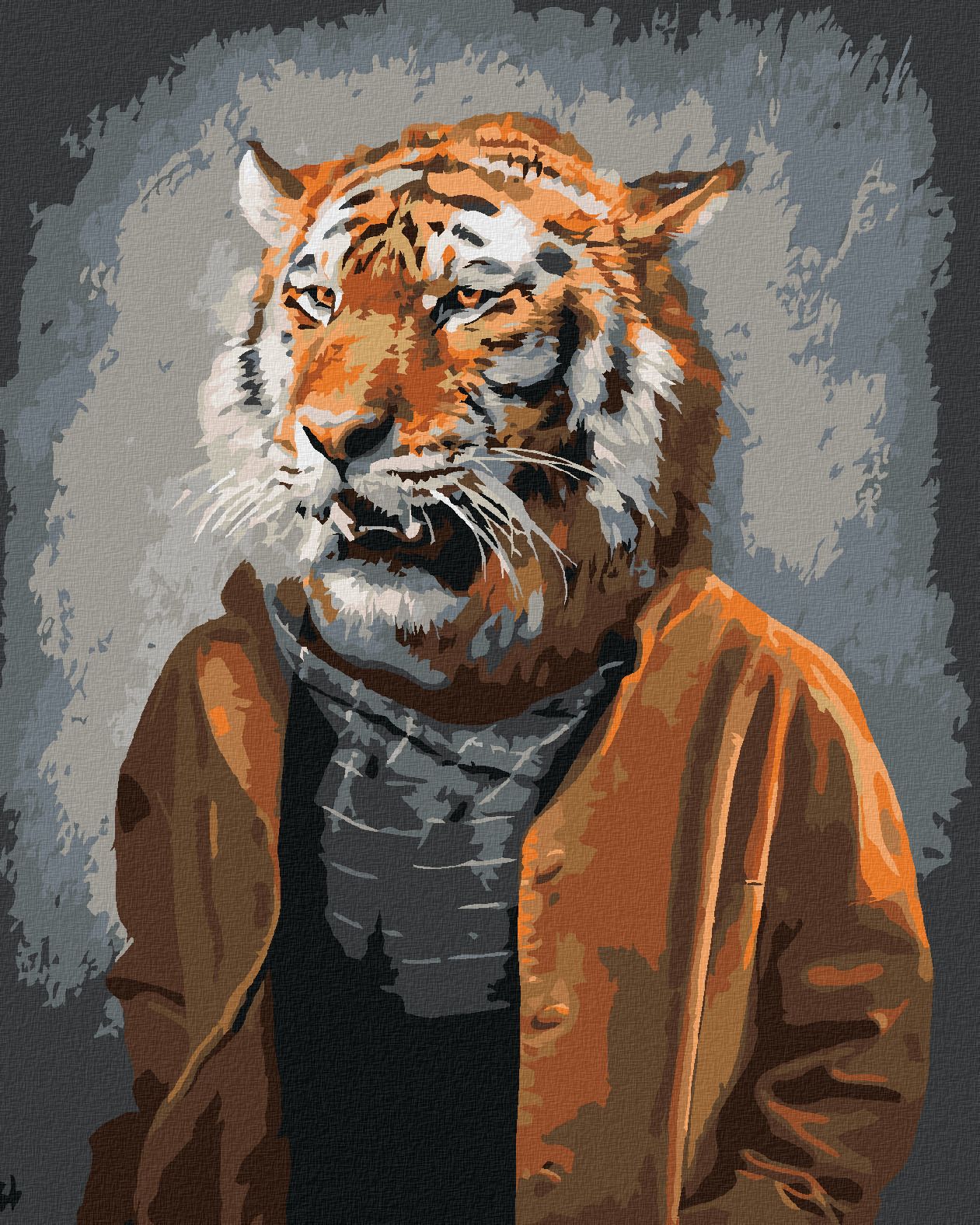 zuty Malování podle čísel - TYGR V OBLEČENÍ - Rozměr: 40x50 cm, Rámování: Varianta: bez rámu a bez vypnutí plátna - obrázek 1