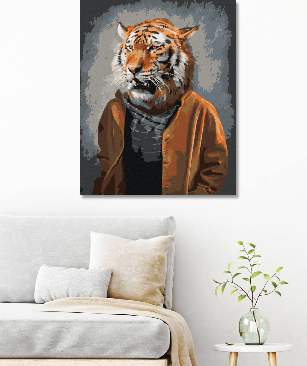 zuty Malování podle čísel - TYGR V OBLEČENÍ - Rozměr: 40x50 cm, Rámování: Varianta: vypnuté plátno na rám - obrázek 6