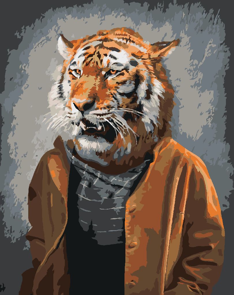 zuty Malování podle čísel - TYGR V OBLEČENÍ - Rozměr: 40x50 cm, Rámování: Varianta: vypnuté plátno na rám - obrázek 9