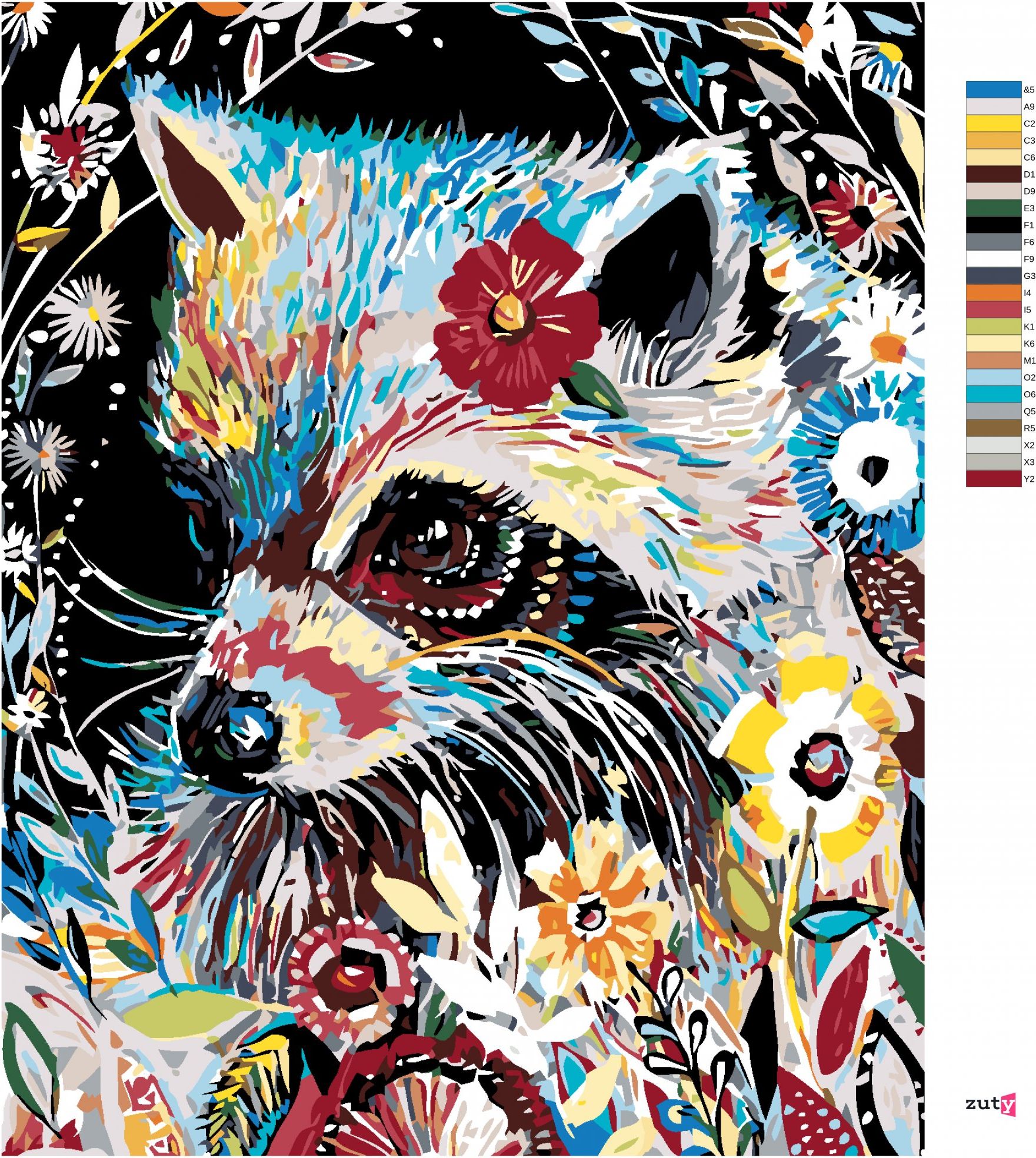 zuty Malování podle čísel - MÝVAL S KVĚTY - Rozměr: 40x50 cm, Rámování: Varianta: bez rámu a bez vypnutí plátna - obrázek 4