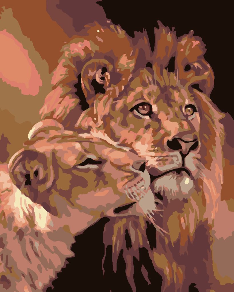 zuty Malování podle čísel - LEV S LVICÍ - Rozměr: 40x50 cm, Rámování: Varianta: vypnuté plátno na rám - obrázek 11