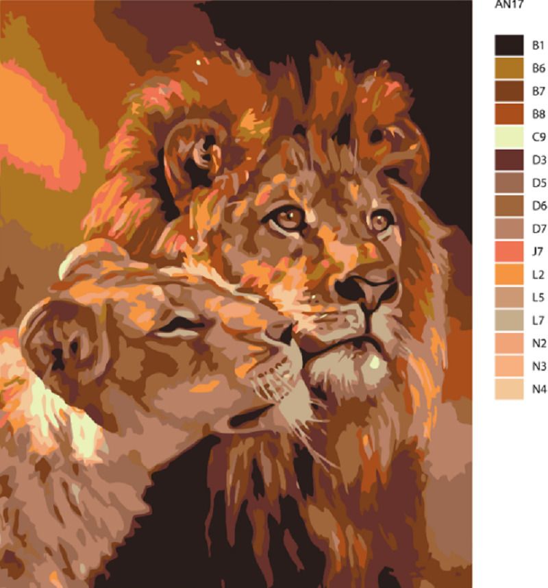 zuty Malování podle čísel - LEV S LVICÍ - Rozměr: 40x50 cm, Rámování: Varianta: vypnuté plátno na rám - obrázek 14