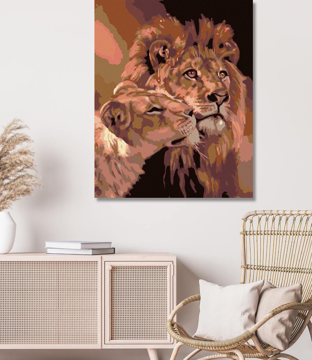zuty Malování podle čísel - LEV S LVICÍ - Rozměr: 40x50 cm, Rámování: Varianta: vypnuté plátno na rám - obrázek 15