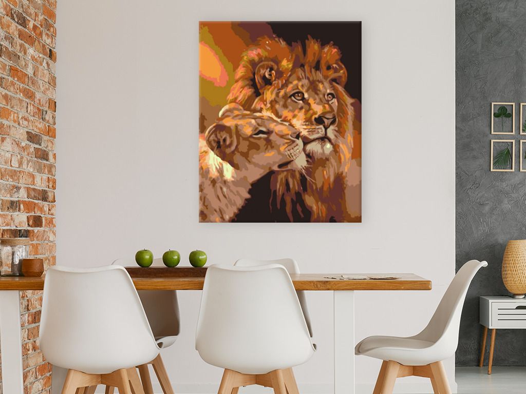 zuty Malování podle čísel - LEV S LVICÍ - Rozměr: 40x50 cm, Rámování: Varianta: vypnuté plátno na rám - obrázek 17